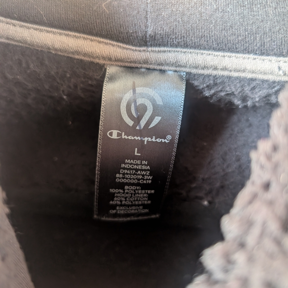 Champion Black Fleece Sherpa Hoodie - Picture 2 of 5